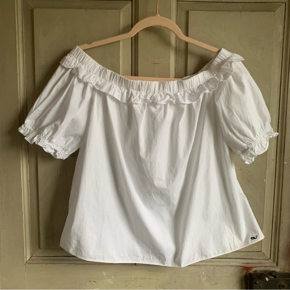 Target Vineyard Vines White Ruffle Blouse